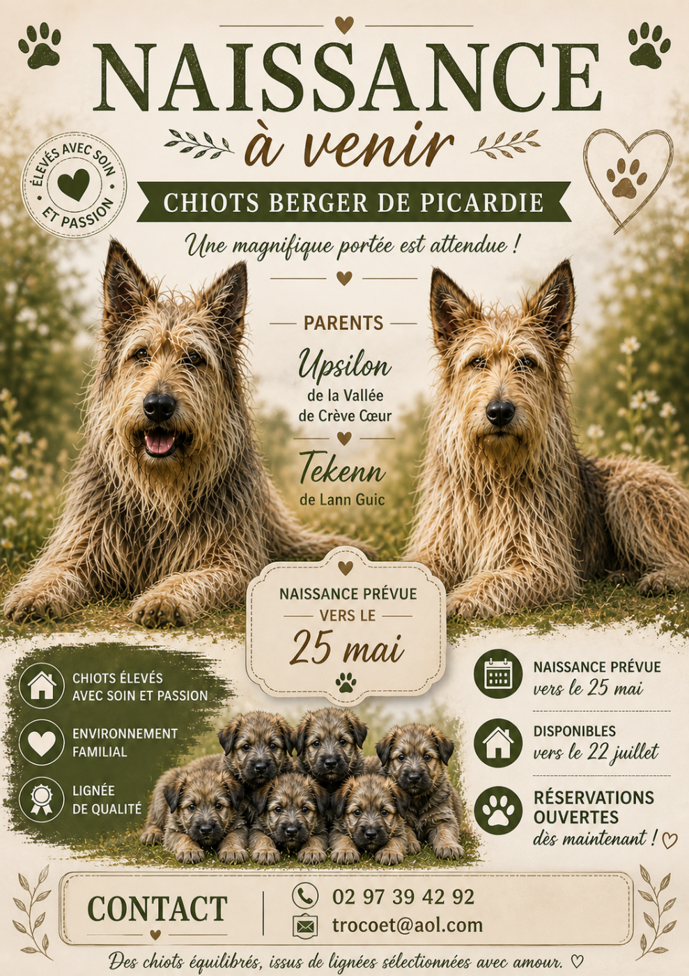 Chiots naissances vers le 25 mai